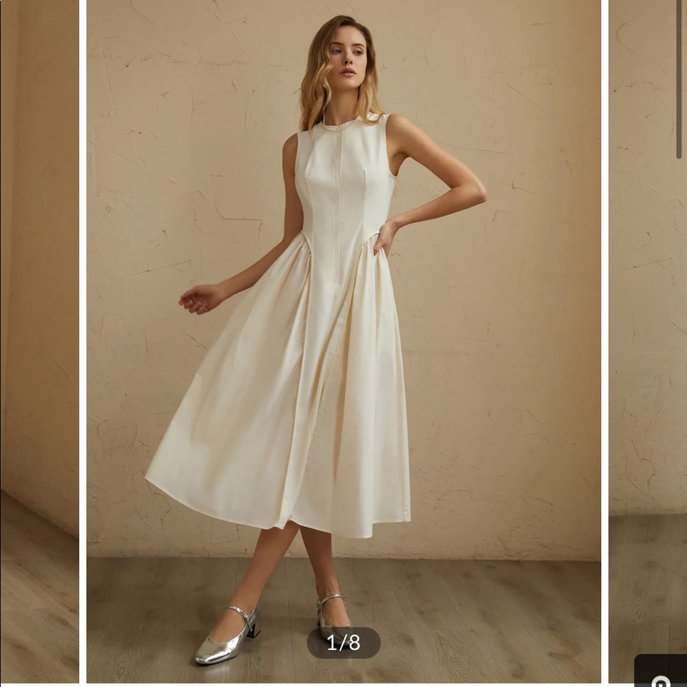 NWT Commense pleated midi dress